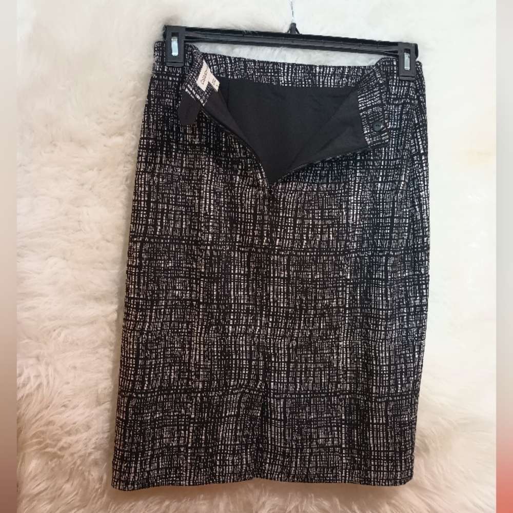 Coldwater Creek Black and Gray Pattern Skirt Size 6 - Picture 2 of 5